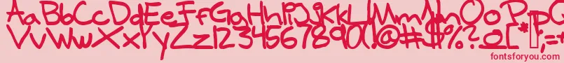 SamuelsHandBold Font – Red Fonts on Pink Background