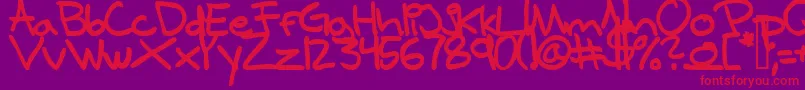 SamuelsHandBold Font – Red Fonts on Purple Background