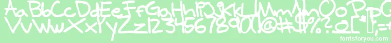 フォントSamuelsHandBold – 緑の背景に白い文字