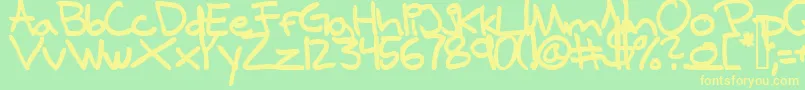 SamuelsHandBold Font – Yellow Fonts on Green Background