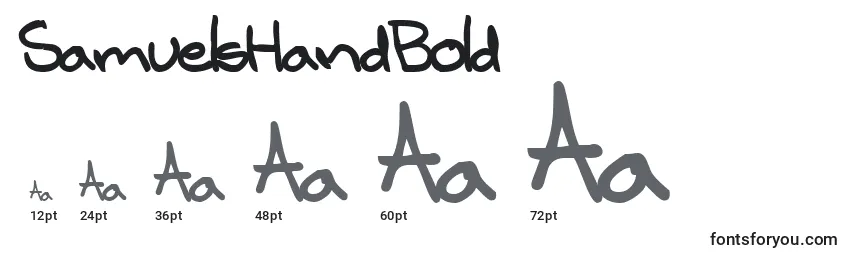SamuelsHandBold Font Sizes