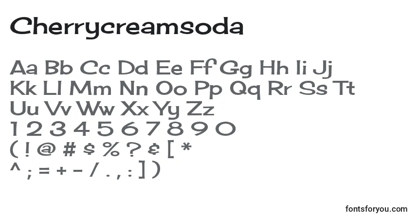 Fuente Cherrycreamsoda - alfabeto, números, caracteres especiales