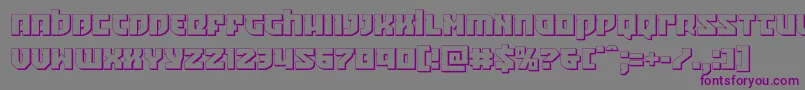 フォントCrazyivan3D – 紫色のフォント、灰色の背景