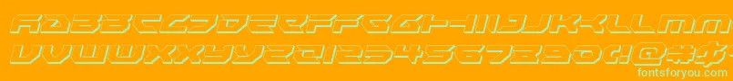 Royalsamurai3Dital-Schriftart – Grüne Schriften auf orangefarbenem Hintergrund