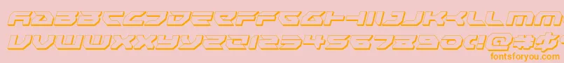 Royalsamurai3Dital-Schriftart – Orangefarbene Schriften auf rosa Hintergrund