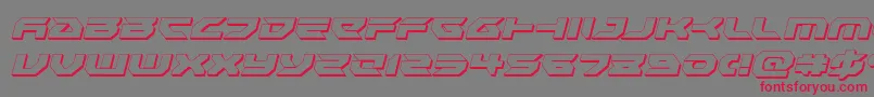 フォントRoyalsamurai3Dital – 赤い文字の灰色の背景