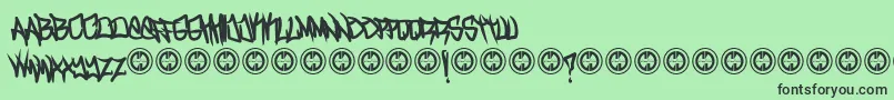 TurntupBold Font – Black Fonts on Green Background