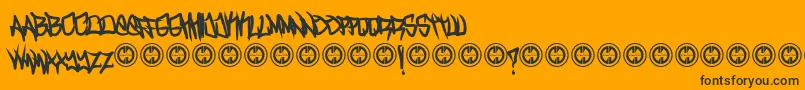Шрифт TurntupBold – чёрные шрифты на оранжевом фоне