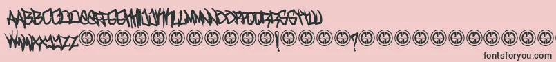 フォントTurntupBold – ピンクの背景に黒い文字