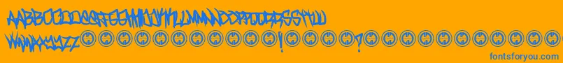 TurntupBold Font – Blue Fonts on Orange Background