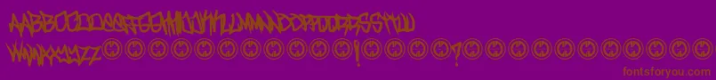 Czcionka TurntupBold – brązowe czcionki na fioletowym tle
