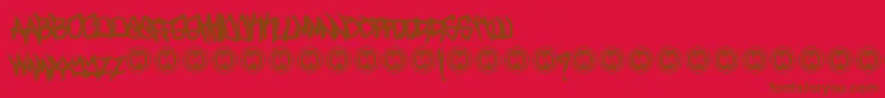 Czcionka TurntupBold – brązowe czcionki na czerwonym tle