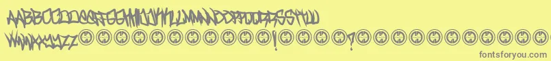 TurntupBold-Schriftart – Graue Schriften auf gelbem Hintergrund