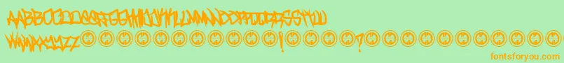 TurntupBold Font – Orange Fonts on Green Background