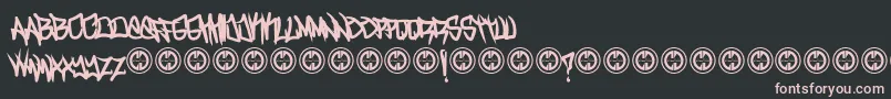 TurntupBold-Schriftart – Rosa Schriften auf schwarzem Hintergrund