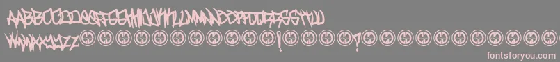 フォントTurntupBold – 灰色の背景にピンクのフォント