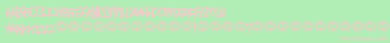 フォントTurntupBold – 緑の背景にピンクのフォント