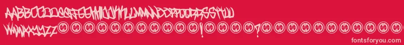 TurntupBold-Schriftart – Rosa Schriften auf rotem Hintergrund