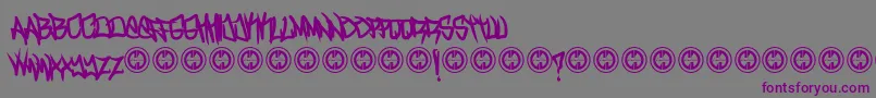 TurntupBold-Schriftart – Violette Schriften auf grauem Hintergrund