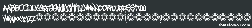 TurntupBold-fontti – valkoiset fontit mustalla taustalla