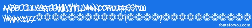TurntupBold-fontti – valkoiset fontit sinisellä taustalla