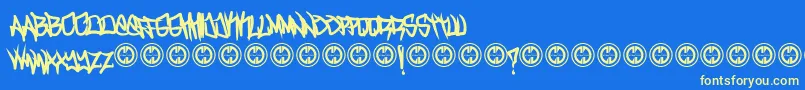 TurntupBold Font – Yellow Fonts on Blue Background
