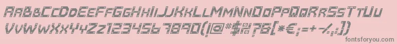 Baumarkt Italic-Schriftart – Graue Schriften auf rosa Hintergrund
