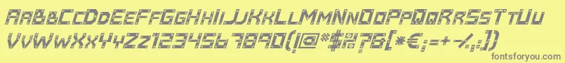 Baumarkt Italic Font – Gray Fonts on Yellow Background