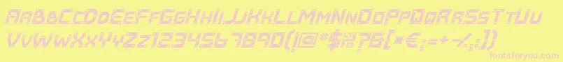 Police Baumarkt Italic – polices roses sur fond jaune