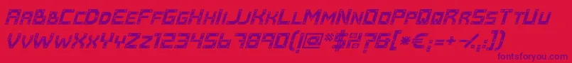Baumarkt Italic Font – Purple Fonts on Red Background