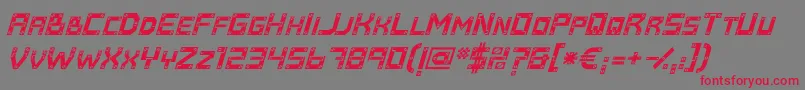Baumarkt Italic-Schriftart – Rote Schriften auf grauem Hintergrund