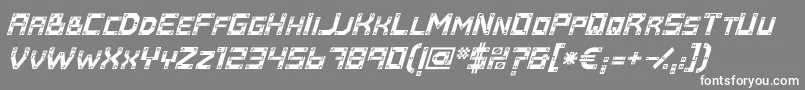 Baumarkt Italic Font – White Fonts on Gray Background
