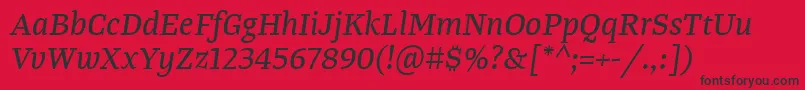 TangerserifmediumItalic Font – Black Fonts on Red Background