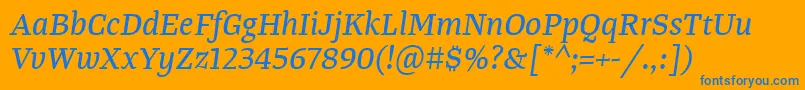TangerserifmediumItalic Font – Blue Fonts on Orange Background