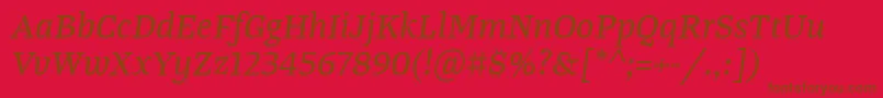 TangerserifmediumItalic Font – Brown Fonts on Red Background