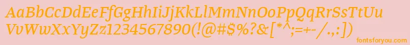TangerserifmediumItalic Font – Orange Fonts on Pink Background