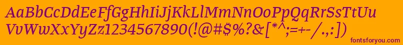 TangerserifmediumItalic Font – Purple Fonts on Orange Background