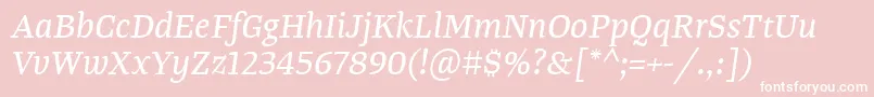 TangerserifmediumItalic Font – White Fonts on Pink Background