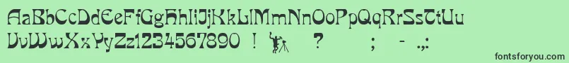 Pcmilo Font – Black Fonts on Green Background