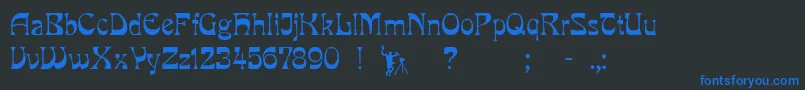 Pcmilo Font – Blue Fonts on Black Background