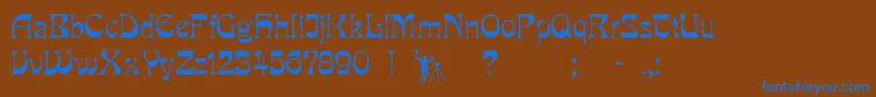 Pcmilo Font – Blue Fonts on Brown Background