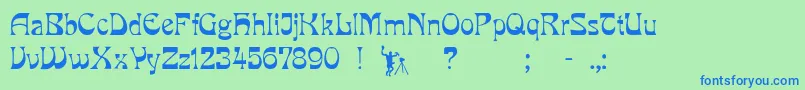 Pcmilo Font – Blue Fonts on Green Background