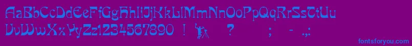 Шрифт Pcmilo – синие шрифты на фиолетовом фоне