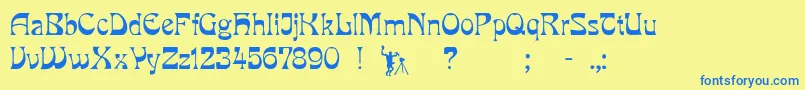 Pcmilo Font – Blue Fonts on Yellow Background