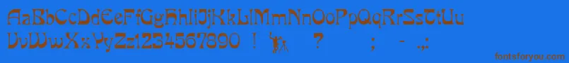 Шрифт Pcmilo – коричневые шрифты на синем фоне