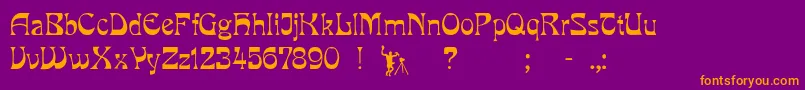 Pcmilo Font – Orange Fonts on Purple Background