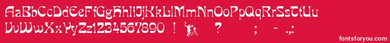 フォントPcmilo – 赤い背景に白い文字