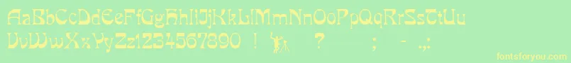 Pcmilo-fontti – keltaiset fontit vihreällä taustalla