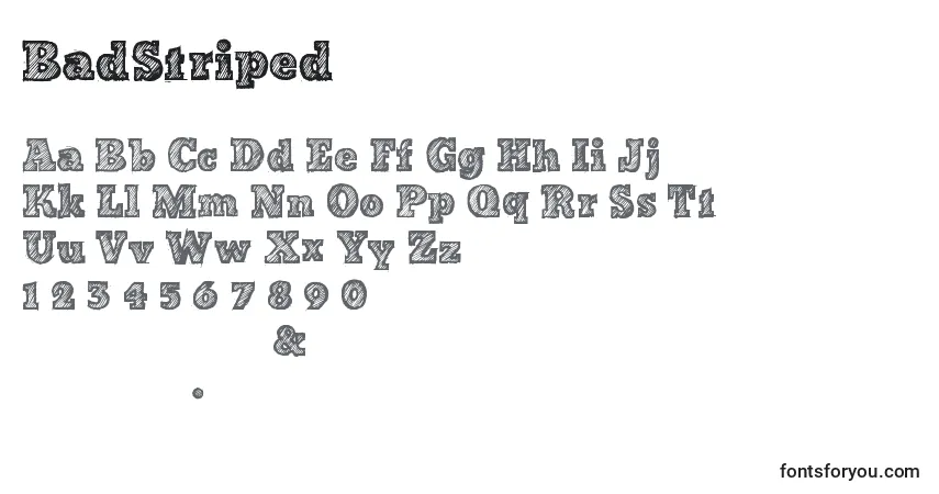Шрифт BadStriped – алфавит, цифры, специальные символы