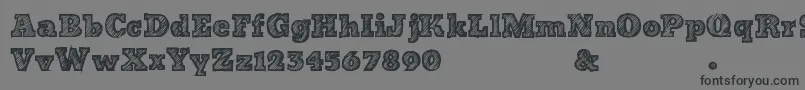 フォントBadStriped – 黒い文字の灰色の背景